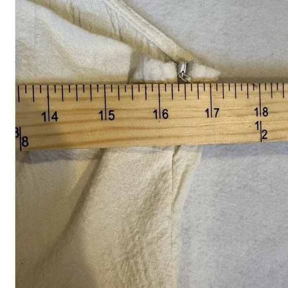 Doe & Rae Cream Lace Linen Cotton Cottage Coquette halter mini Dress Small boho - Picture 8 of 14